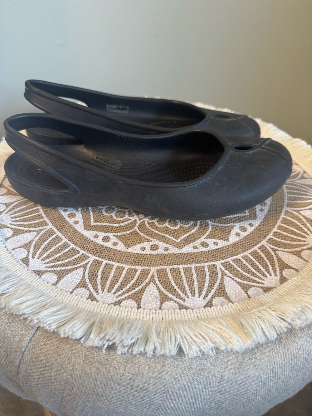 CROCS Women's Slingback Ballet FLATS Comfort SHOES Black Size 8